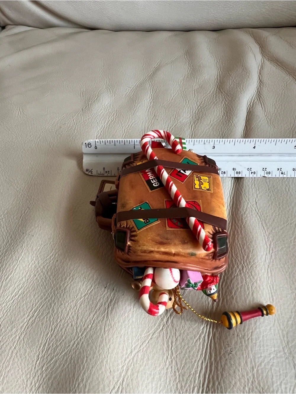 Santa's Suitcase Brown Travel Duffel Bag Ornament